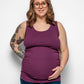 Maternity Vest Top in Plum Purple Organic Cotton for pregnancy