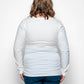 Maternity Long Sleeve Top in White Organic Cotton for pregnancy