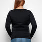 Maternity Long Sleeve Top in Black Organic Cotton for pregnancy