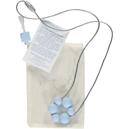 Nibbling - Rio Teething Necklace: Baby Blue