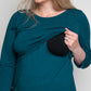 Nursing Breastfeeding Tunic Dress in Teal Organic Cotton