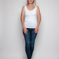 Vest Top in White Organic Cotton for women