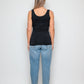 Vest Top in Black Organic Cotton for women