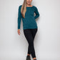 Organic Cotton Long Sleeve Top in teal for women