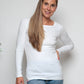 Organic Cotton Long Sleeve Top in white for women