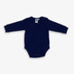 Baby Bodysuit with Long Sleeves in Navy Organic Cotton